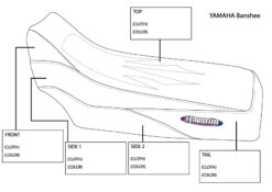 thumbnail image 2 of Yamaha Raptor 700/700R Seat Cover – 2006-2024 – All Blue With Black Gripper Ribs – OEM Style #193 2 of 4