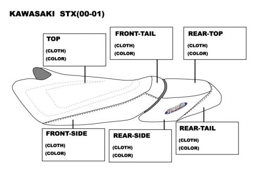 Kawasaki STX 1100 ('00-'02) PWC Seat Cover - Image 2