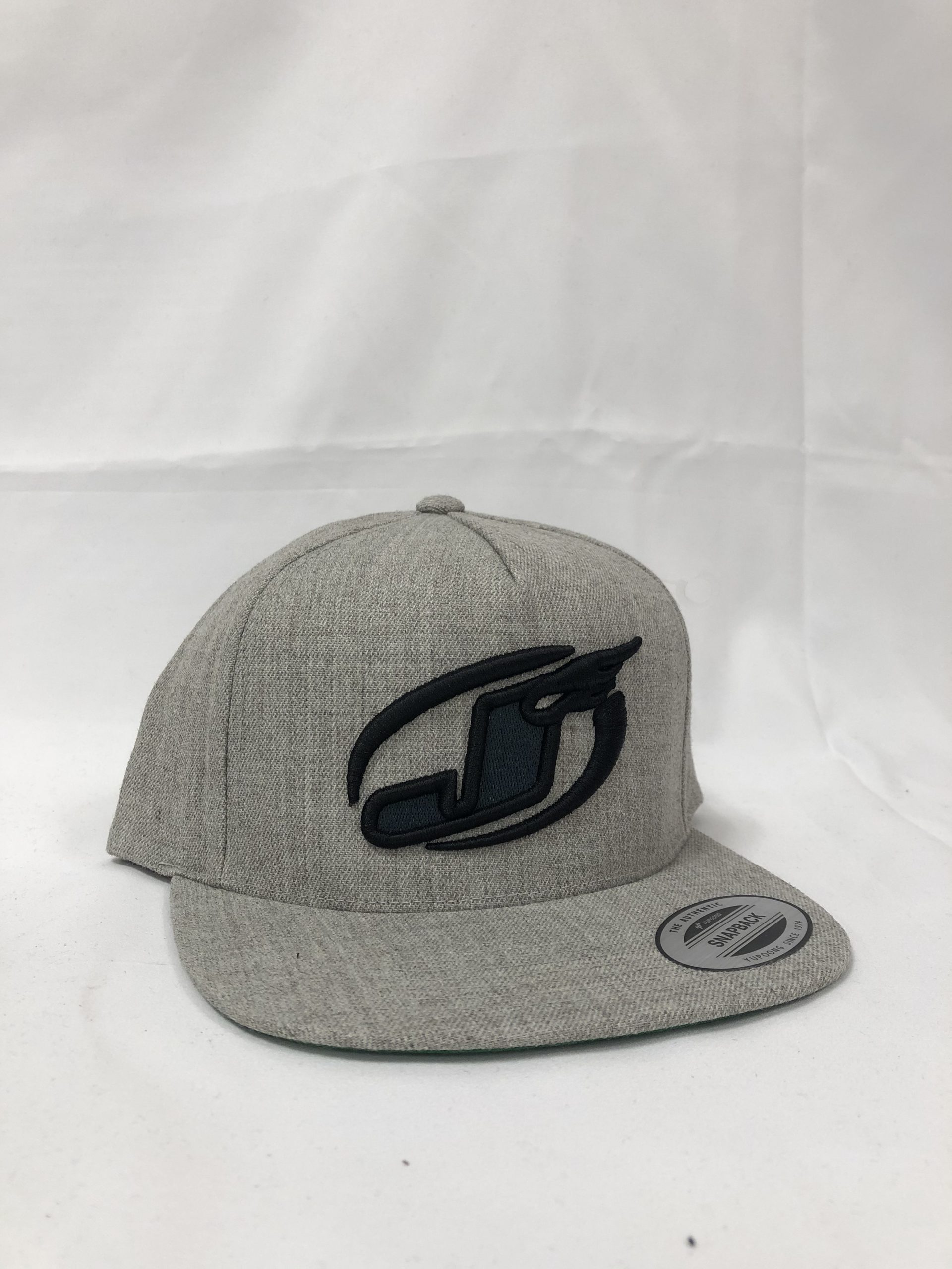 Grey Snapback with J Puff Embroidery | Jettrim